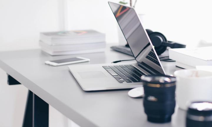 Work desk with laptop